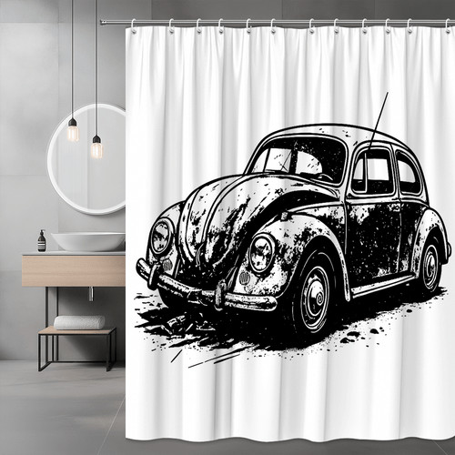Vintage beetle car shower - beetle,