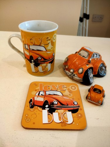 Vintage yellow beetle cup - yellow,